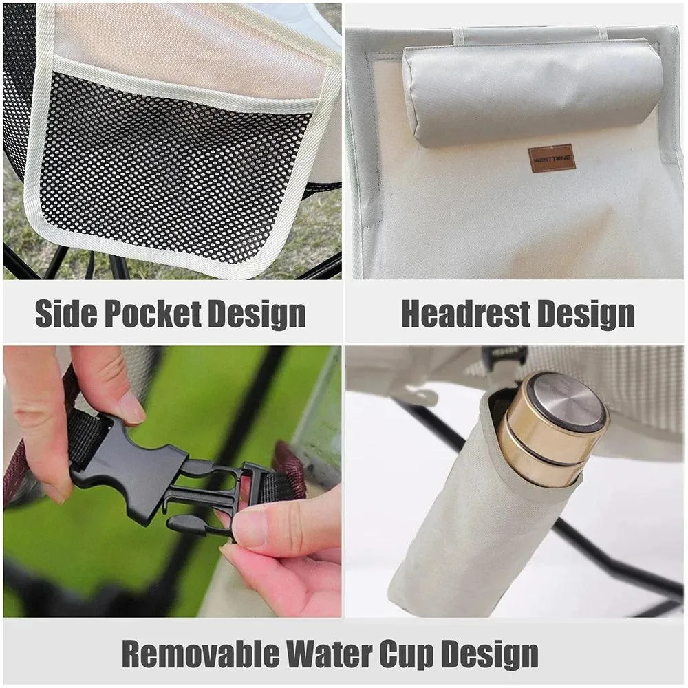 🪑 WESTTUNE Portable Folding Camping Chair with Headrest | Lightweight Aluminum Alloy Fishing Chair | Outdoor Furniture 🌳