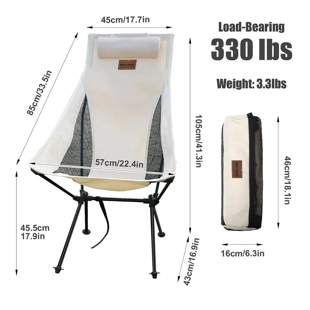 🪑 WESTTUNE Portable Folding Camping Chair with Headrest | Lightweight Aluminum Alloy Fishing Chair | Outdoor Furniture 🌳