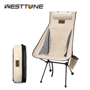 🪑 WESTTUNE Portable Folding Camping Chair with Headrest | Lightweight Aluminum Alloy Fishing Chair | Outdoor Furniture 🌳