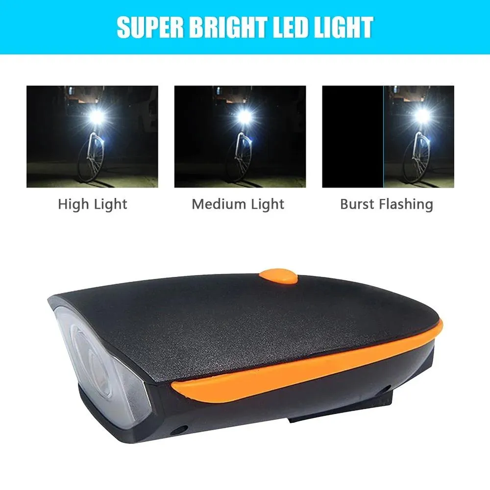 1200mAh Rechargeable Bike Headlight with Horn