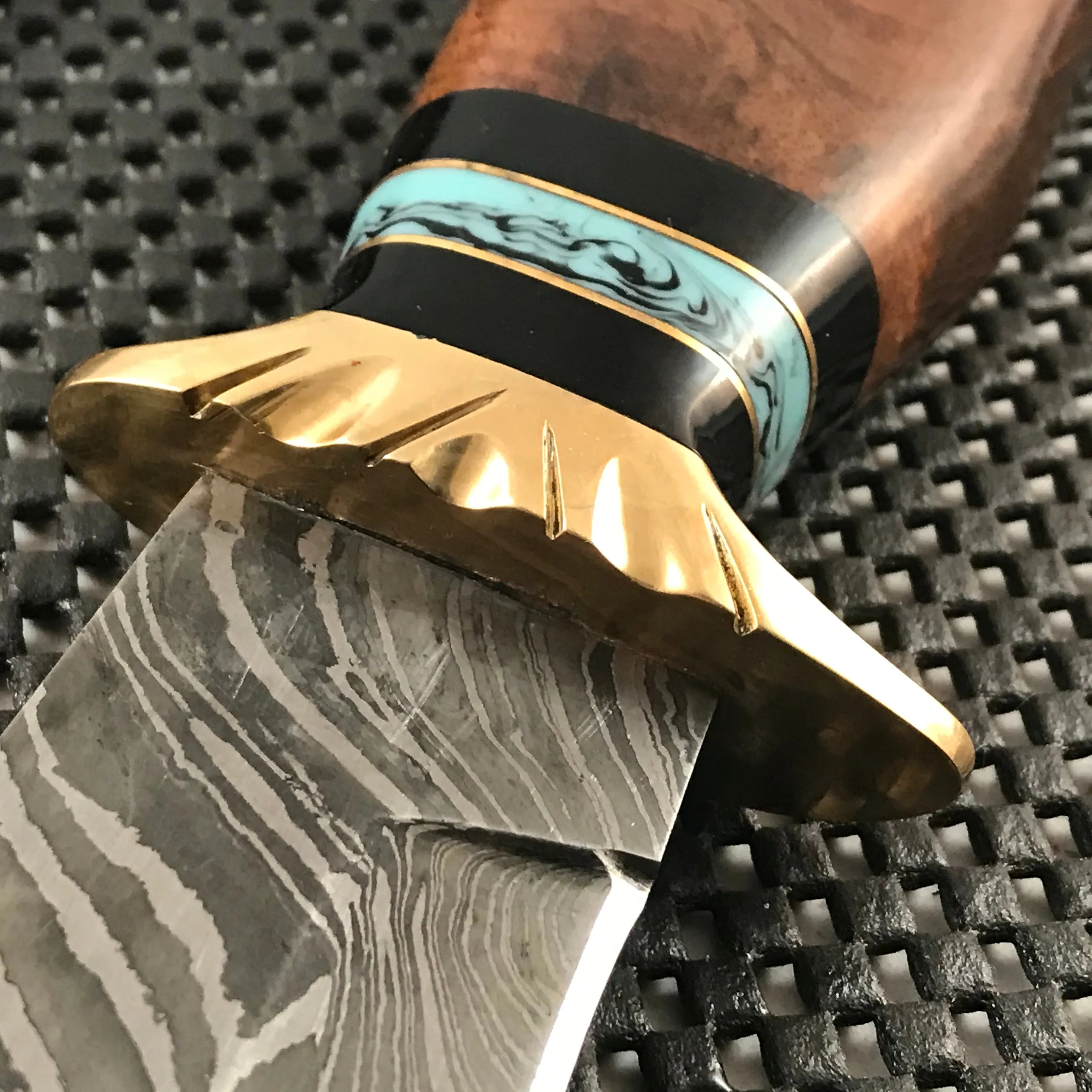 12.5" Damascus SKIMITAR Bowie Outdoor Hunting  Knife (DM-1252)