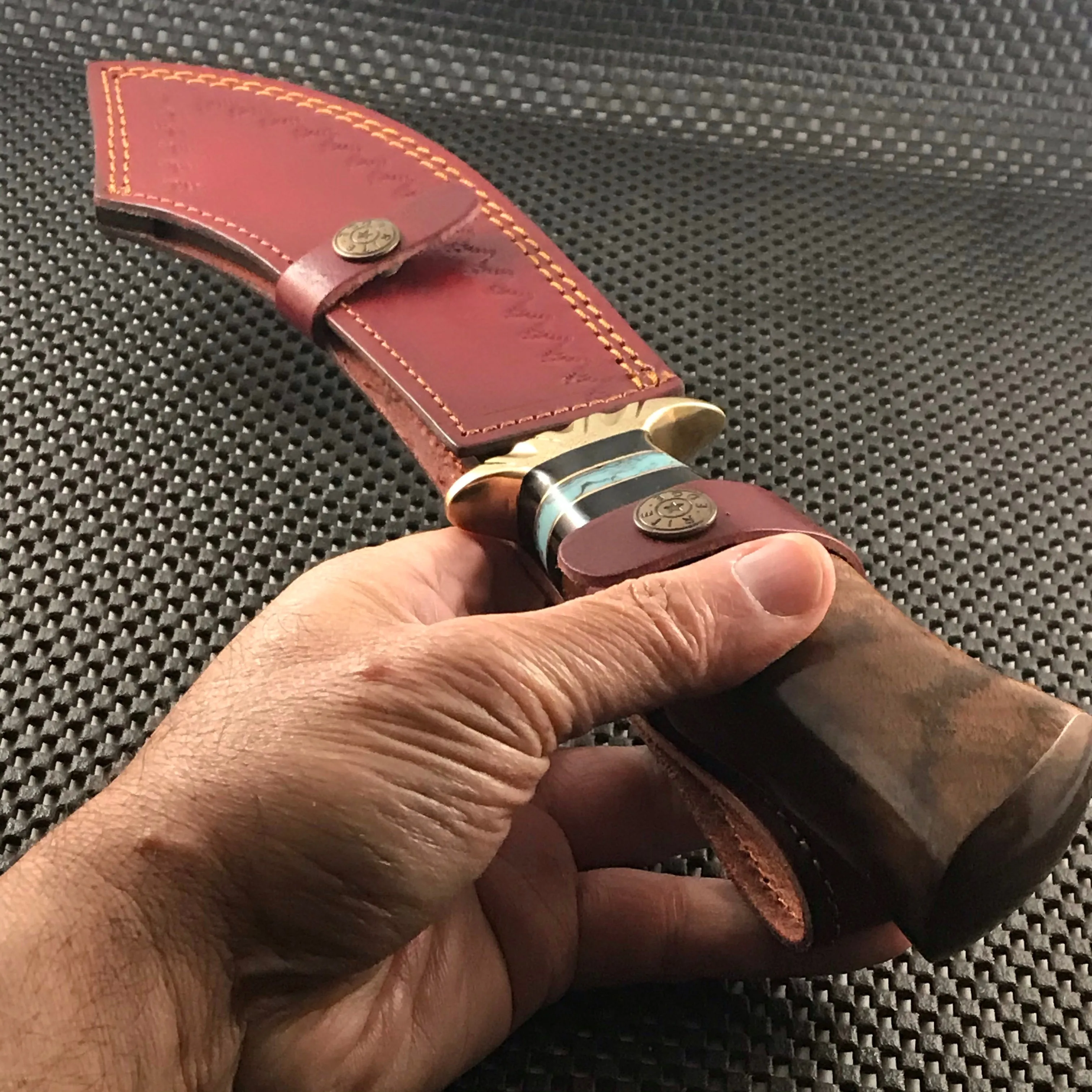 12.5" Damascus SKIMITAR Bowie Outdoor Hunting  Knife (DM-1252)