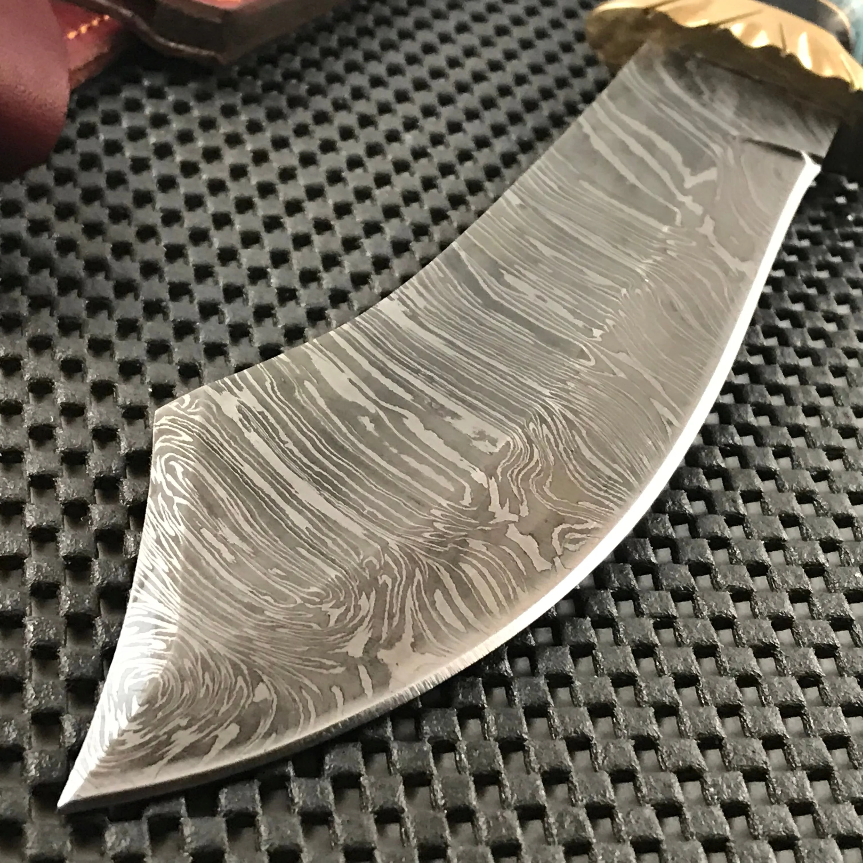 12.5" Damascus SKIMITAR Bowie Outdoor Hunting  Knife (DM-1252)
