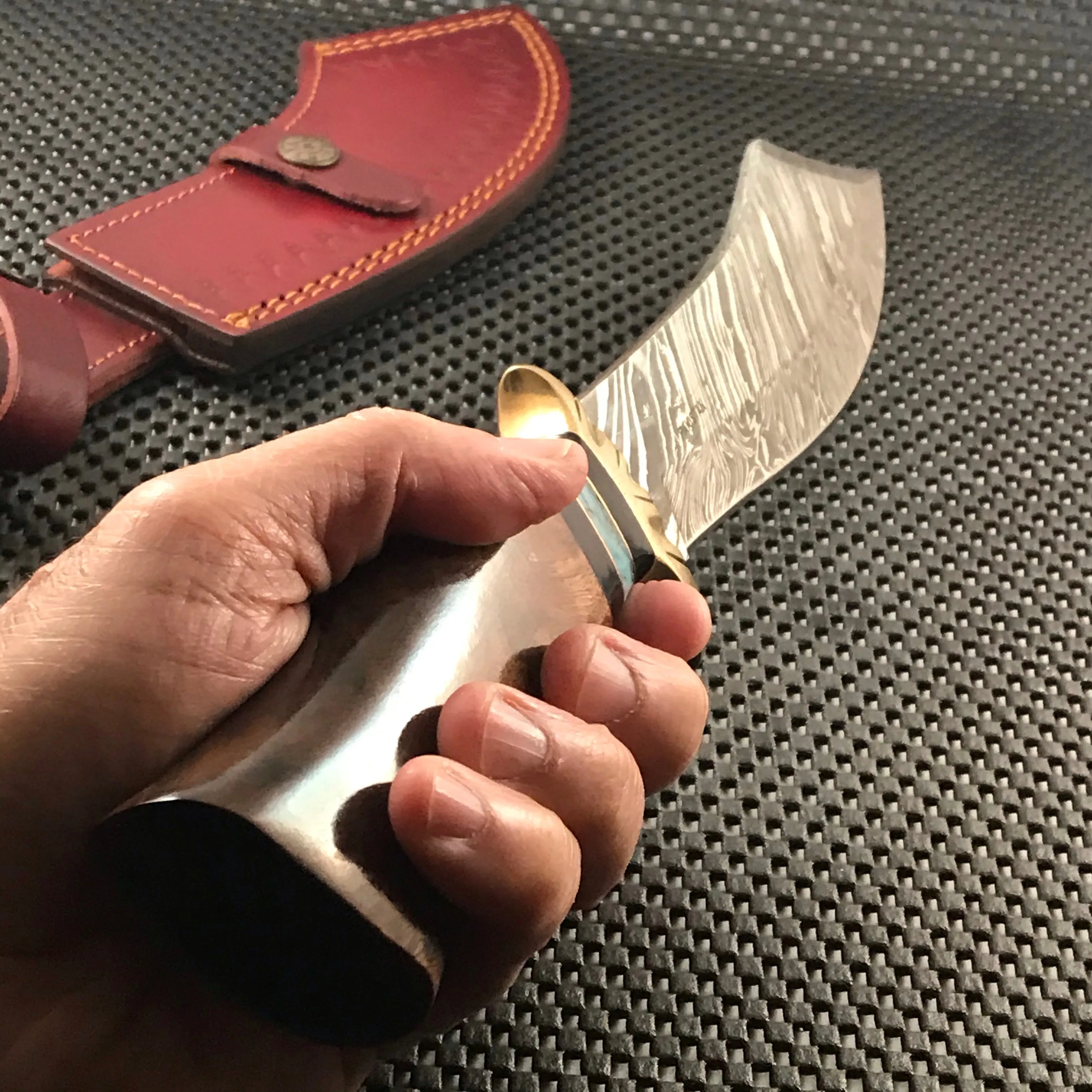 12.5" Damascus SKIMITAR Bowie Outdoor Hunting  Knife (DM-1252)