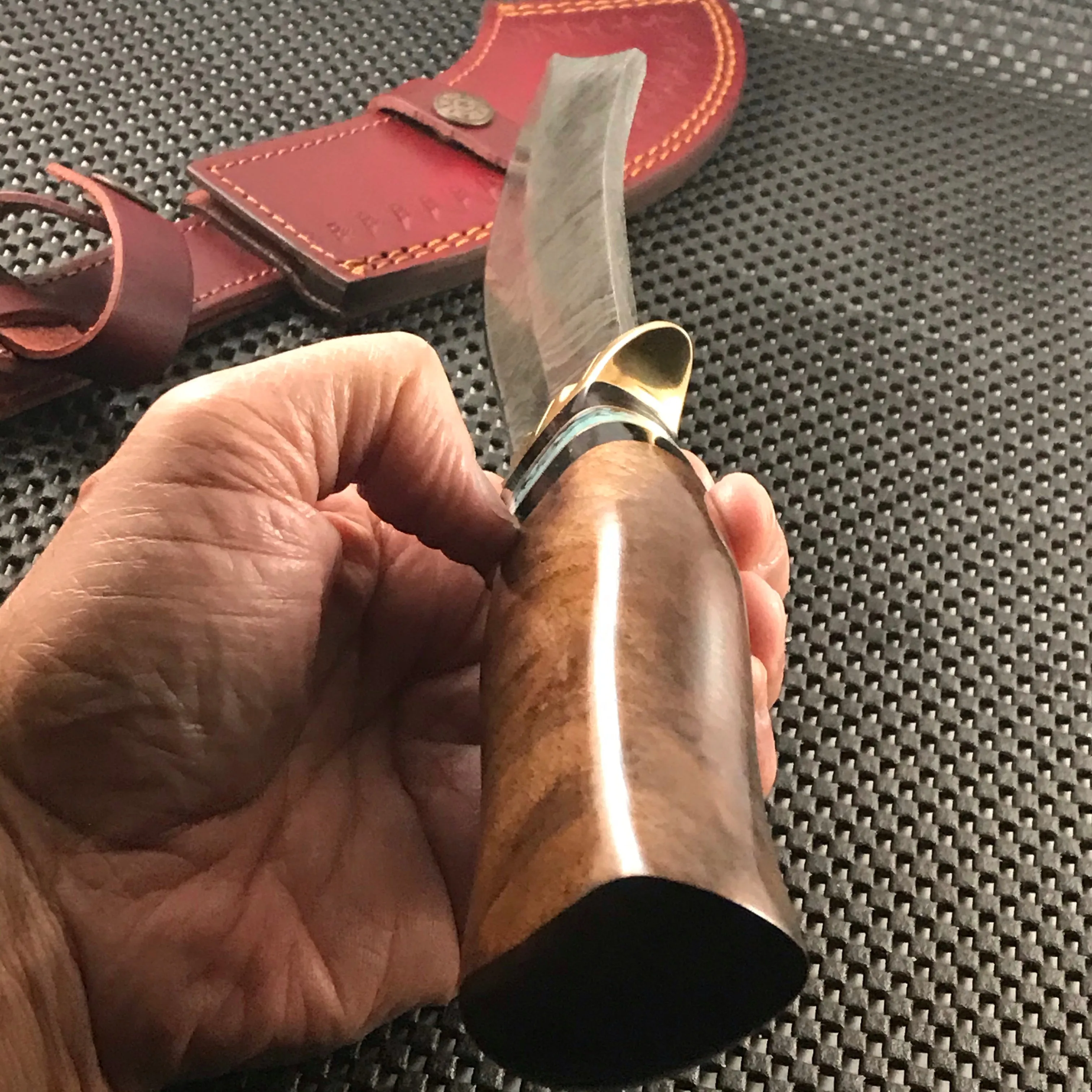 12.5" Damascus SKIMITAR Bowie Outdoor Hunting  Knife (DM-1252)