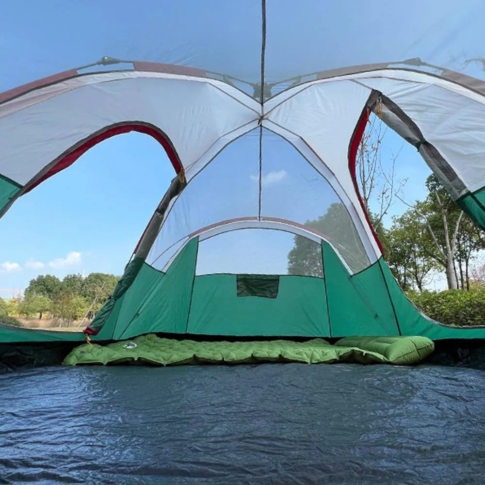 13 Ft. X 7.5 Ft. 6-Person Family Camping Tent Popup Green