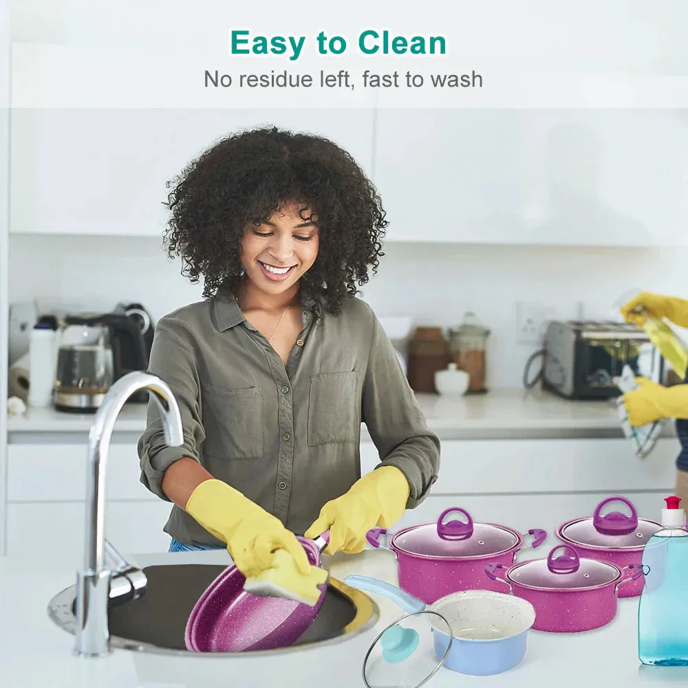 13-Piece Non-Stick Pots and Pans Set Kitchen Utensils - Durable and Easy-Clean Cookware for Effortless Cooking
