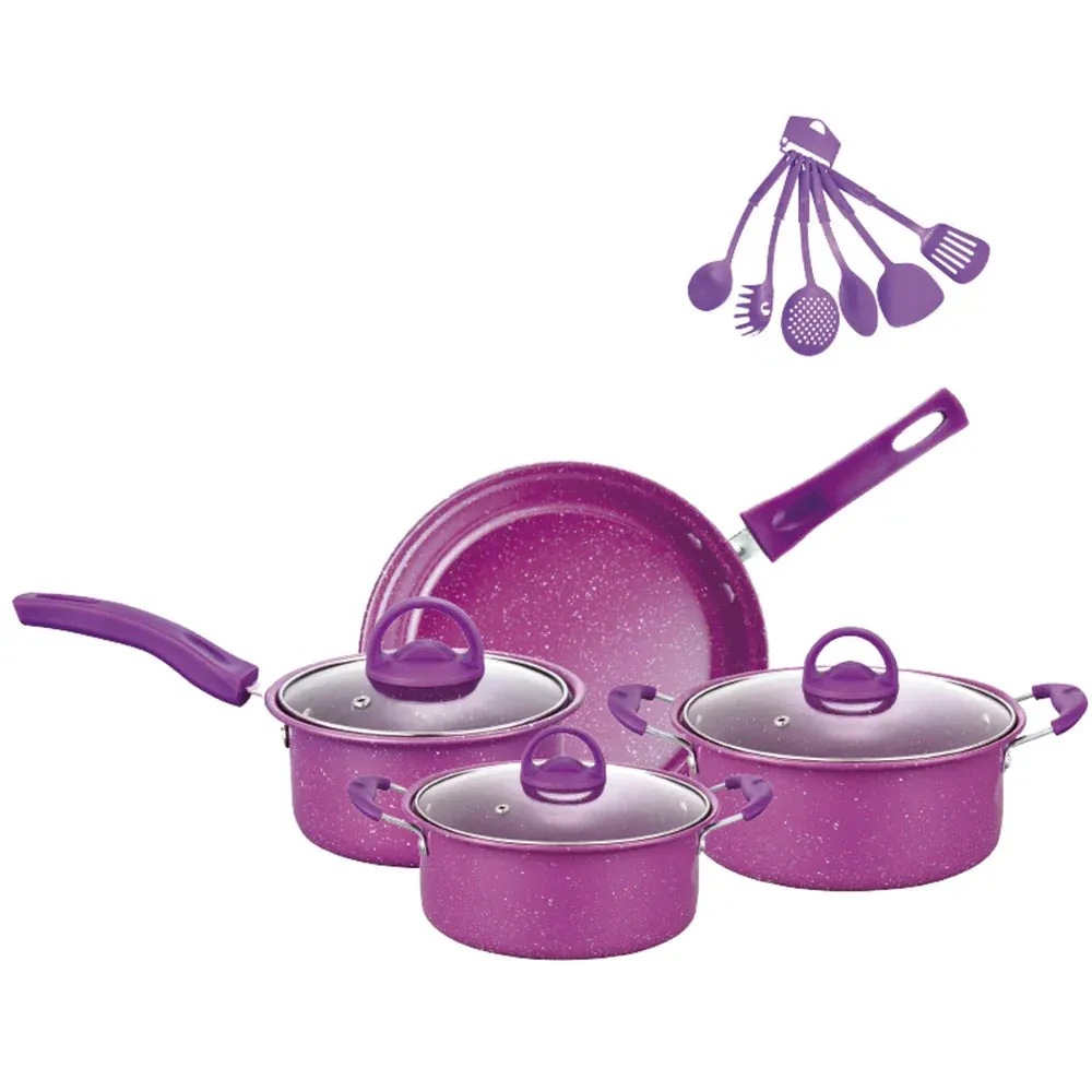 13-Piece Non-Stick Pots and Pans Set Kitchen Utensils - Durable and Easy-Clean Cookware for Effortless Cooking