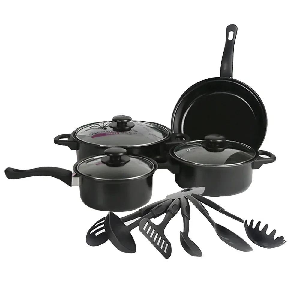 13-Piece Non-Stick Pots and Pans Set Kitchen Utensils - Durable and Easy-Clean Cookware for Effortless Cooking