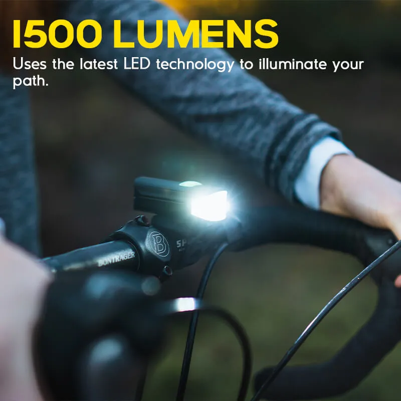 1500 Lumens Bicycle Headlight With Tail Light
