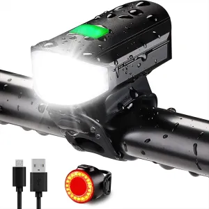 1500 Lumens Bicycle Headlight With Tail Light