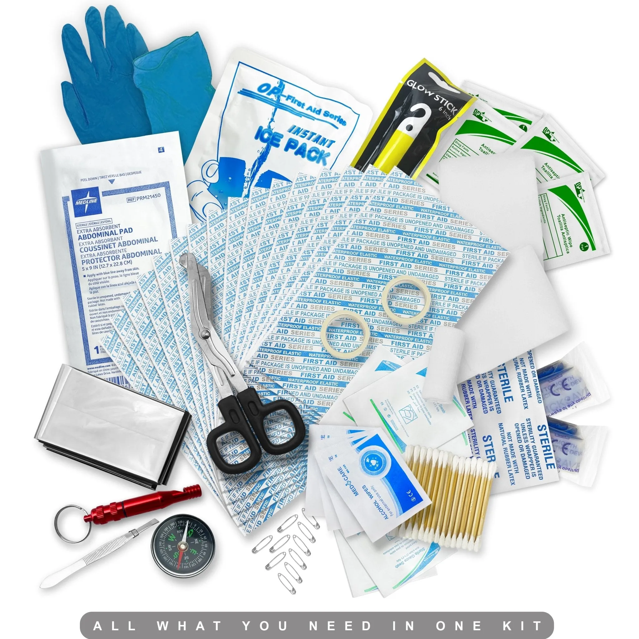 154 Piece All Purpose First Aid Kit Compact for Emergencies at Home, Workplace