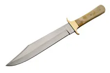 15" Kentucky Bowie Bone Handle Fixed Blade Hunting Knife W/ Sheath