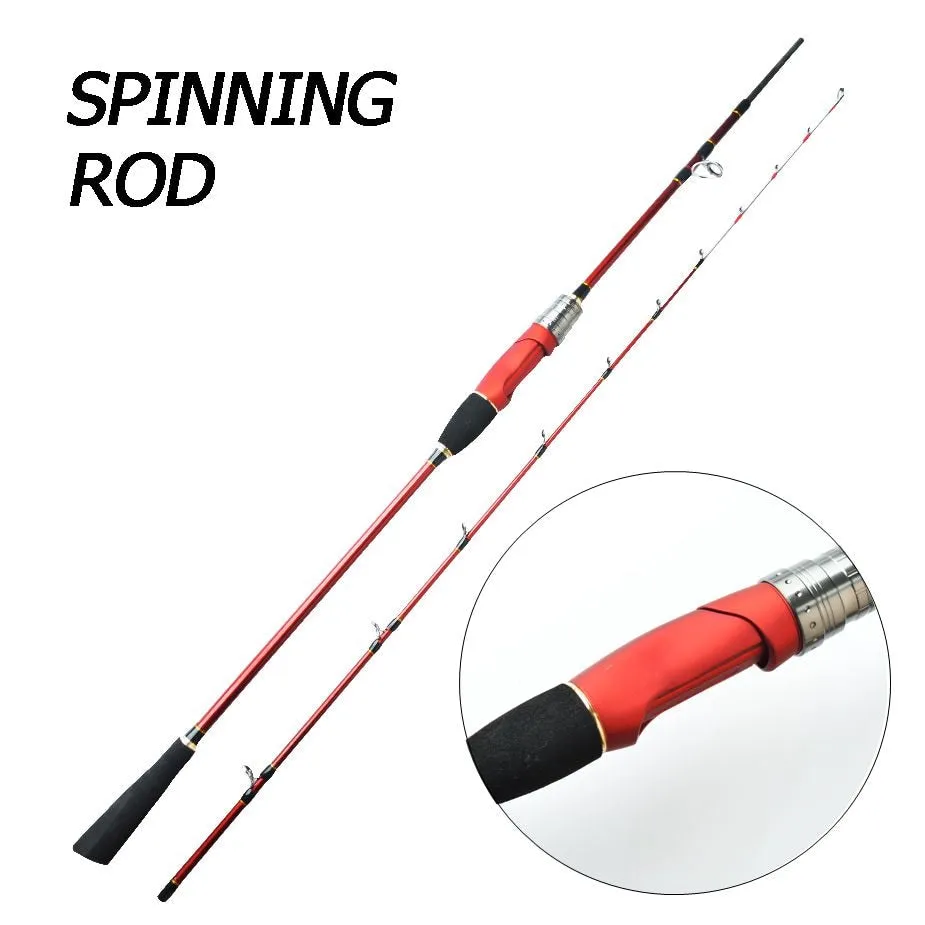 1.68m 1.8m 1.98m Light Jigging Squid Fishing Rod Spinning Lure Max 120g 2 Sections M Titanium Tip