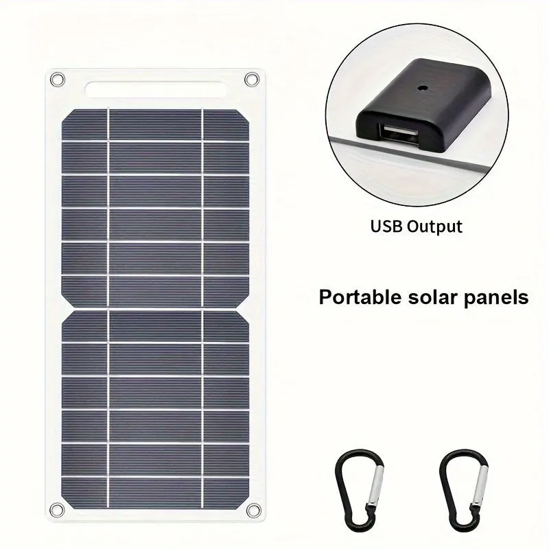1pc 5V Portable Solar Panel with USB Charger for Outdoor Camping and Home - TJRVZJF