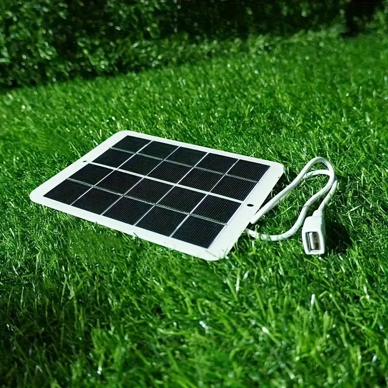 1pc 5V Portable Solar Panel with USB Charger for Outdoor Camping and Home - TJRVZJF