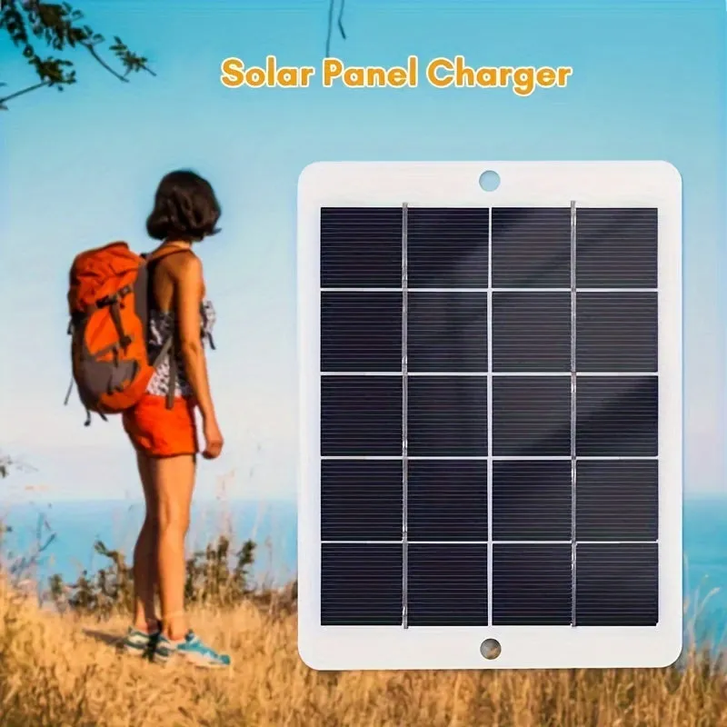 1pc 5V Portable Solar Panel with USB Charger for Outdoor Camping and Home - TJRVZJF