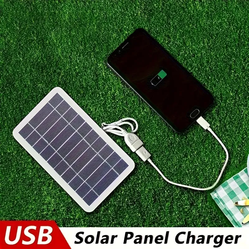 1pc 5V Portable Solar Panel with USB Charger for Outdoor Camping and Home - TJRVZJF