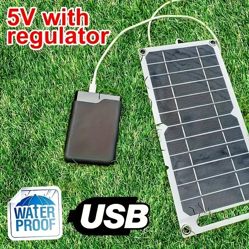 1pc 5V Portable Solar Panel with USB Charger for Outdoor Camping and Home - TJRVZJF