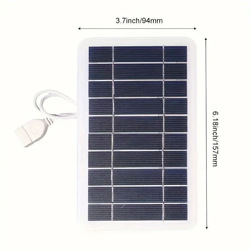 1pc 5V Portable Solar Panel with USB Charger for Outdoor Camping and Home - TJRVZJF