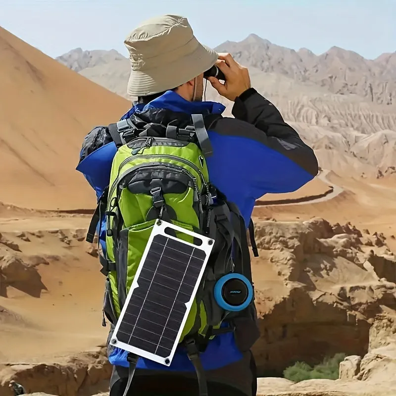 1pc 5V Portable Solar Panel with USB Charger for Outdoor Camping and Home - TJRVZJF
