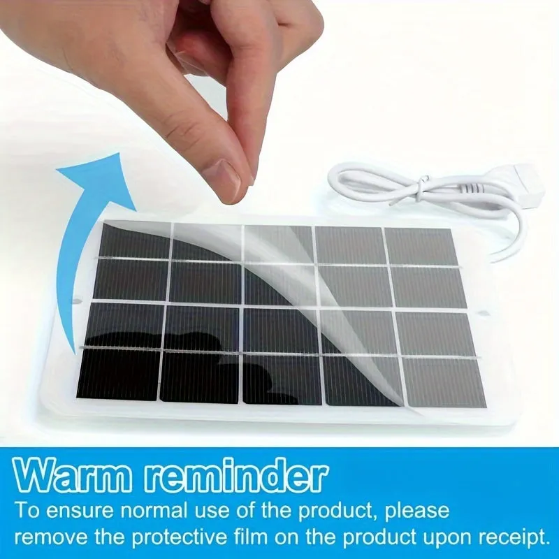 1pc 5V Portable Solar Panel with USB Charger for Outdoor Camping and Home - TJRVZJF