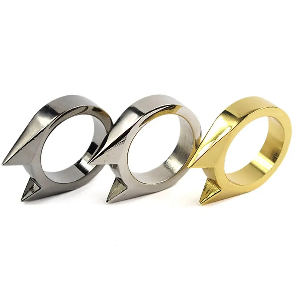 1Pc EDC Self Defense Stainless Steel Ring Women*
