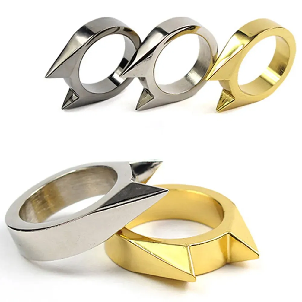 1Pc EDC Self Defense Stainless Steel Ring Women*