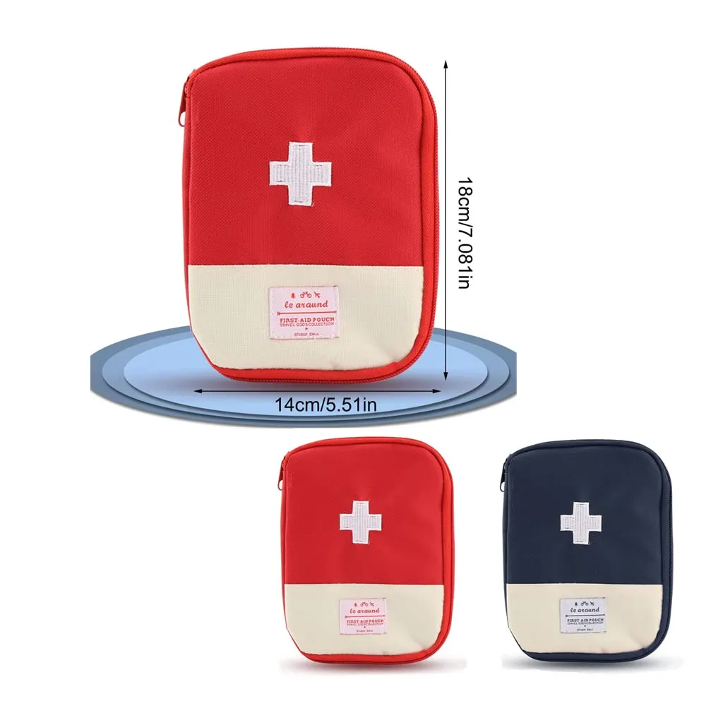2 Packs Mini First Aid Kit, Empty First Aid Bag Mini Portable Medical Bag First Aid Pouch for Car Cycling Marathon Running Outdoor Camping Hiking Travel Emergency