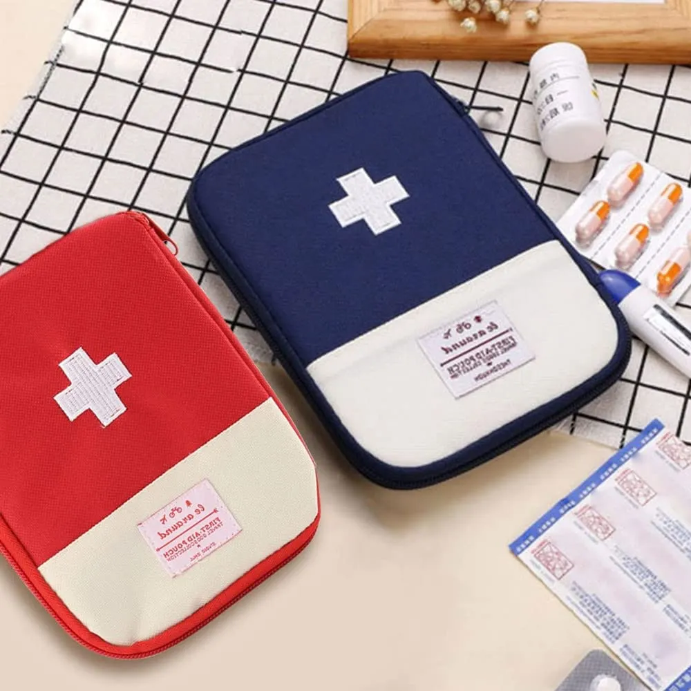 2 Packs Mini First Aid Kit, Empty First Aid Bag Mini Portable Medical Bag First Aid Pouch for Car Cycling Marathon Running Outdoor Camping Hiking Travel Emergency