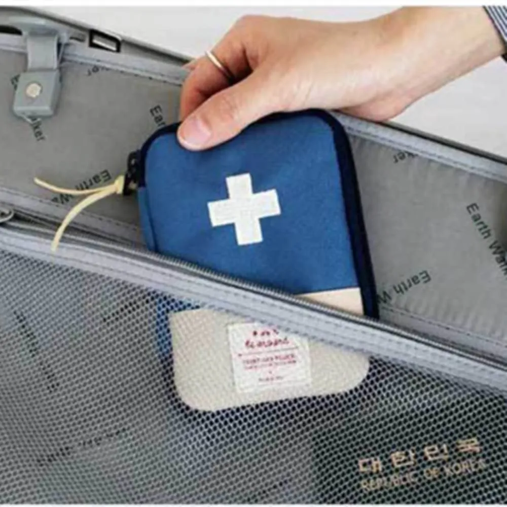 2 Packs Mini First Aid Kit, Empty First Aid Bag Mini Portable Medical Bag First Aid Pouch for Car Cycling Marathon Running Outdoor Camping Hiking Travel Emergency