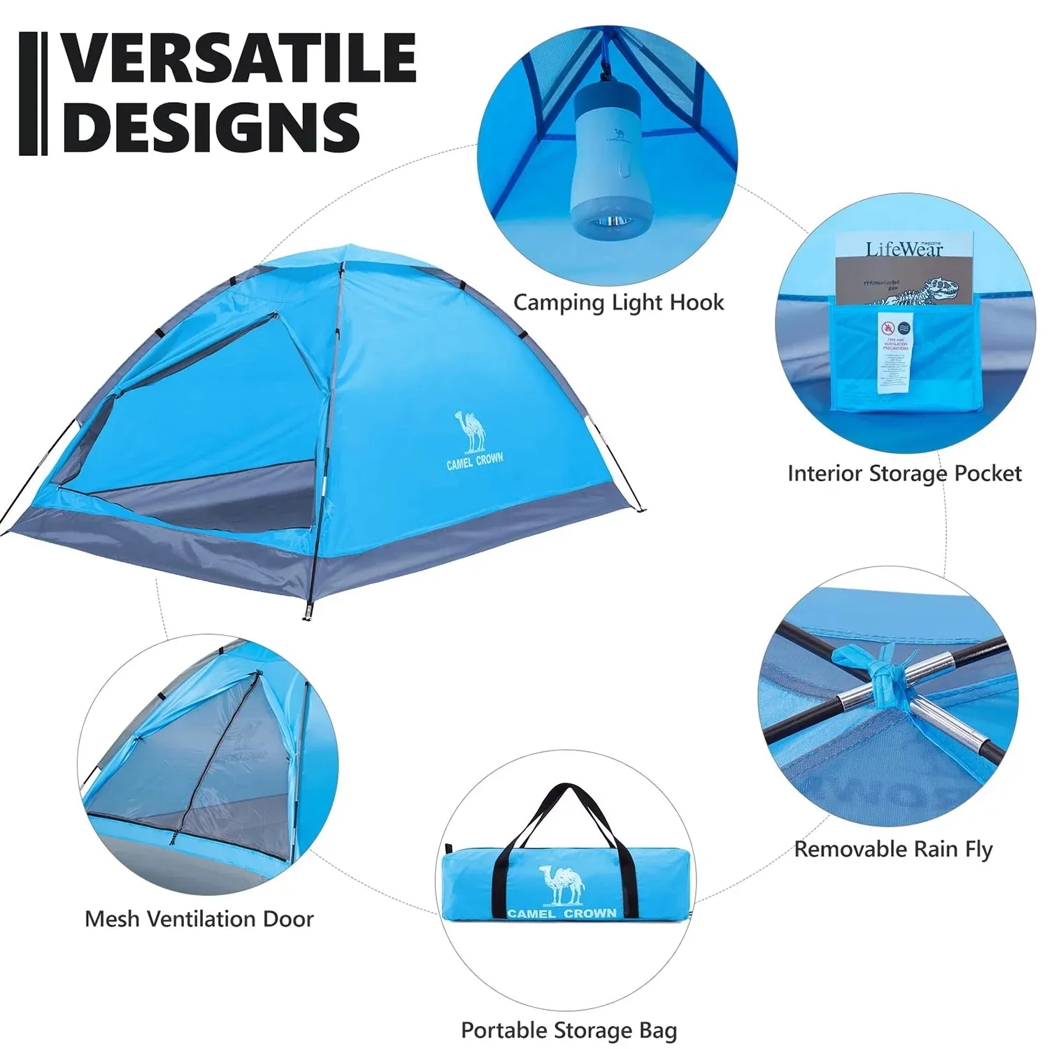 2 Person Waterproof Tent for Camping