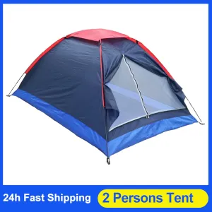 2 Persons Camping Tent Single Layer Beach Tent Outdoor Travel