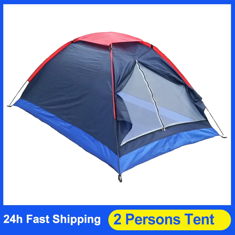 2 Persons Camping Tent Single Layer Beach Tent Outdoor Travel