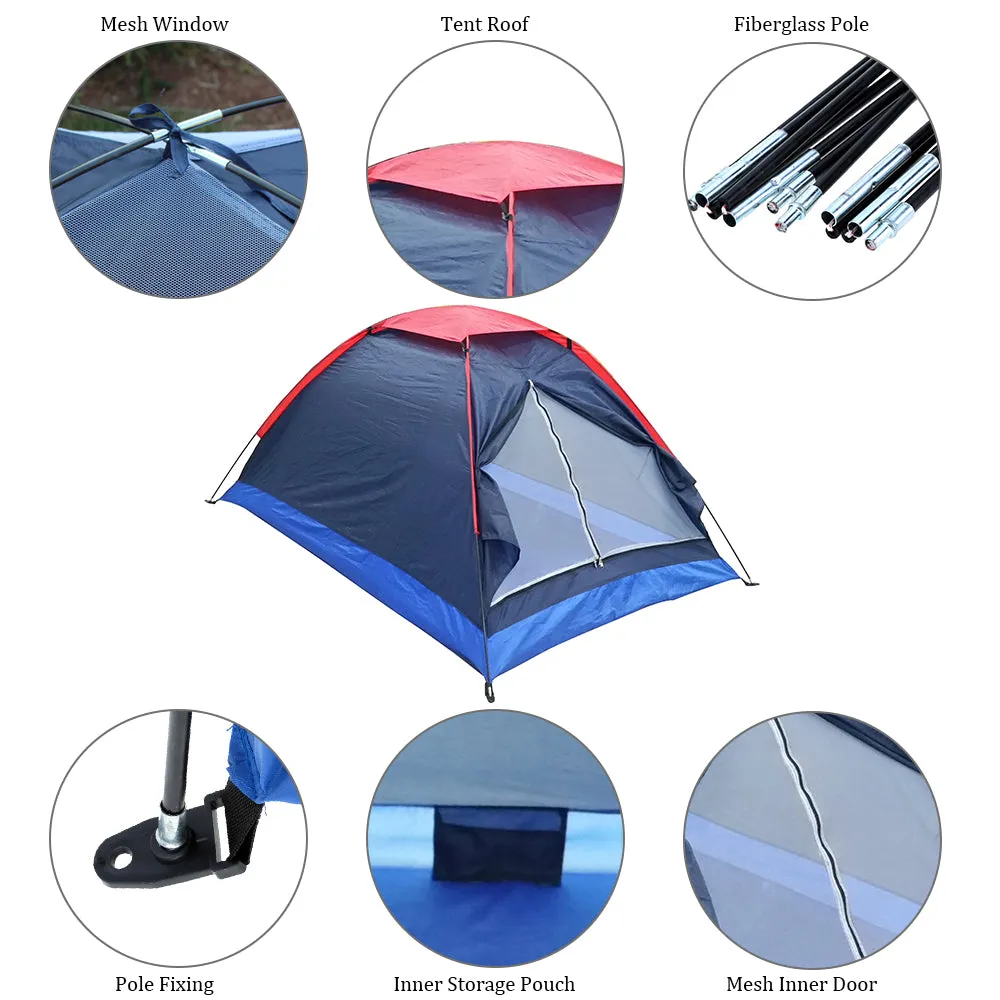 2 Persons Camping Tent Single Layer Beach Tent Outdoor Travel
