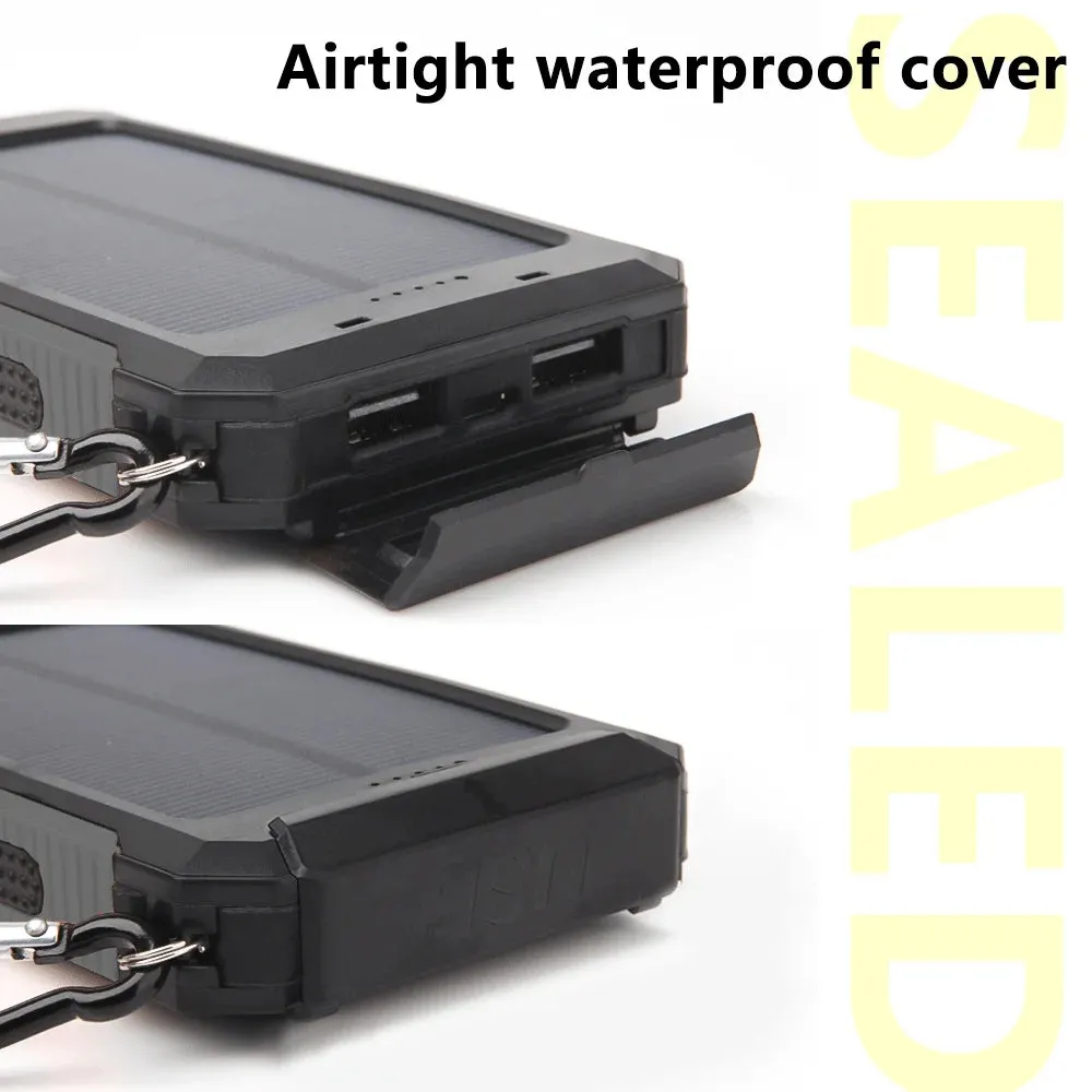 20000Mah, DFITO Portable Solar Power Bank & Dual 5V USB Ports, 2 LED’s & Compass
