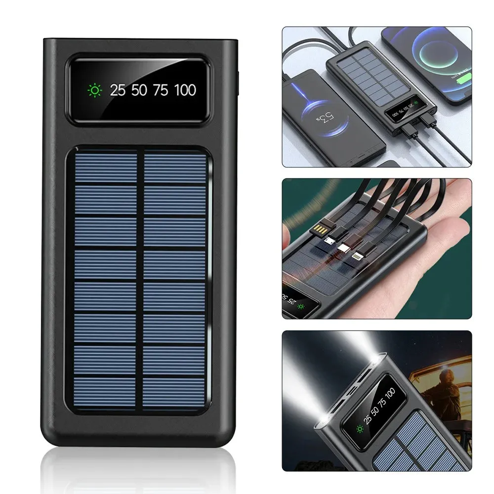 20000Mah, DFITO Portable Solar Power Bank & Dual 5V USB Ports, 2 LED’s & Compass