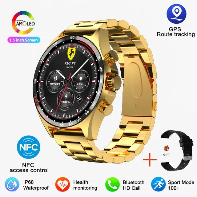 2025 Men’s Outdoor GPS Smartwatch with Bluetooth Call, Health Monitoring, Compass, HD Display, IP68 Waterproof Sports Watch
