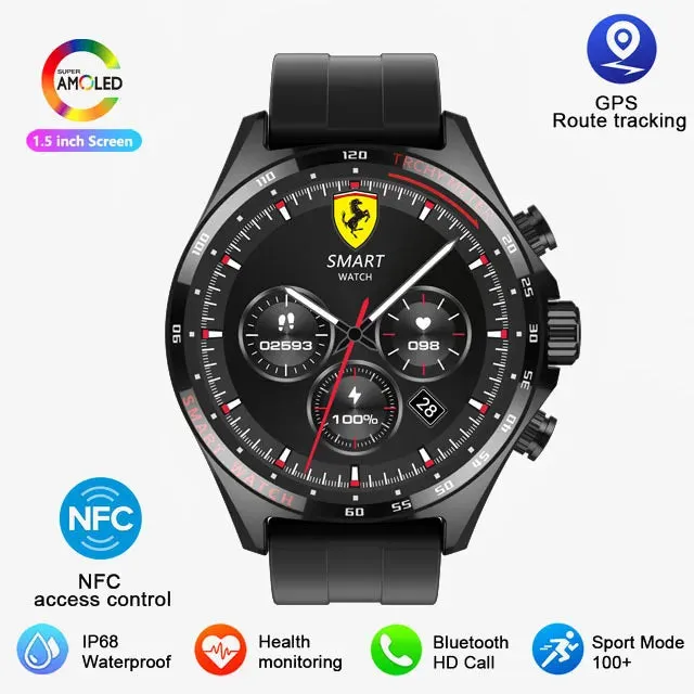 2025 Men’s Outdoor GPS Smartwatch with Bluetooth Call, Health Monitoring, Compass, HD Display, IP68 Waterproof Sports Watch