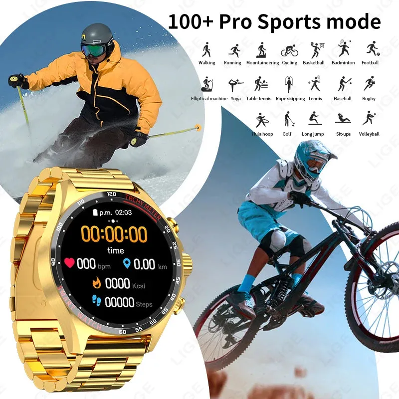 2025 Men’s Outdoor GPS Smartwatch with Bluetooth Call, Health Monitoring, Compass, HD Display, IP68 Waterproof Sports Watch