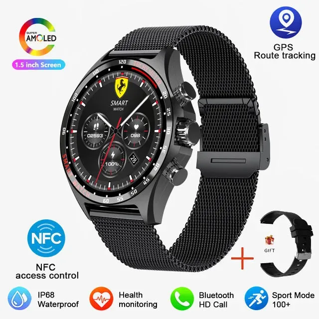 2025 Men’s Outdoor GPS Smartwatch with Bluetooth Call, Health Monitoring, Compass, HD Display, IP68 Waterproof Sports Watch