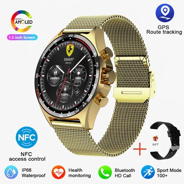 2025 Men’s Outdoor GPS Smartwatch with Bluetooth Call, Health Monitoring, Compass, HD Display, IP68 Waterproof Sports Watch