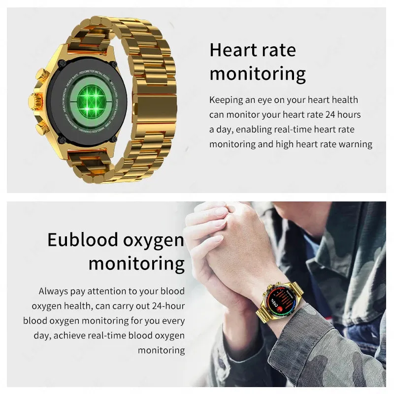 2025 Men’s Outdoor GPS Smartwatch with Bluetooth Call, Health Monitoring, Compass, HD Display, IP68 Waterproof Sports Watch