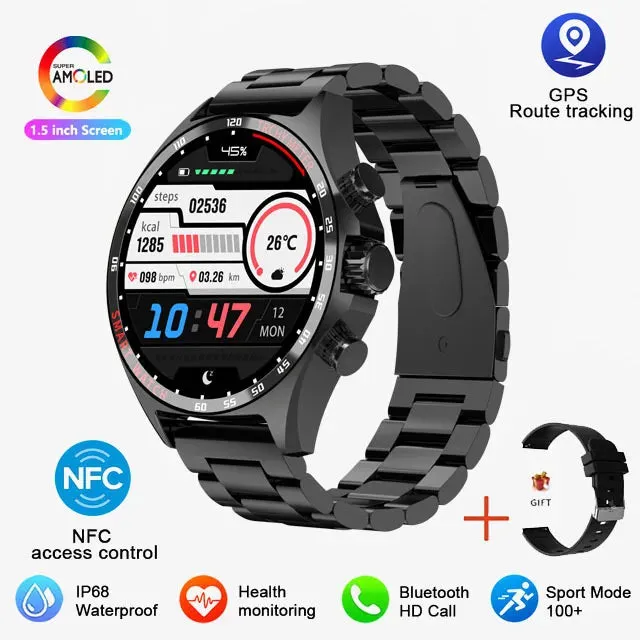 2025 Men’s Outdoor GPS Smartwatch with Bluetooth Call, Health Monitoring, Compass, HD Display, IP68 Waterproof Sports Watch
