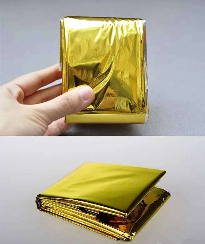 (210x160cm) Emergency Rescue Blanket Survival First Aid Thermal Blanket - Gold