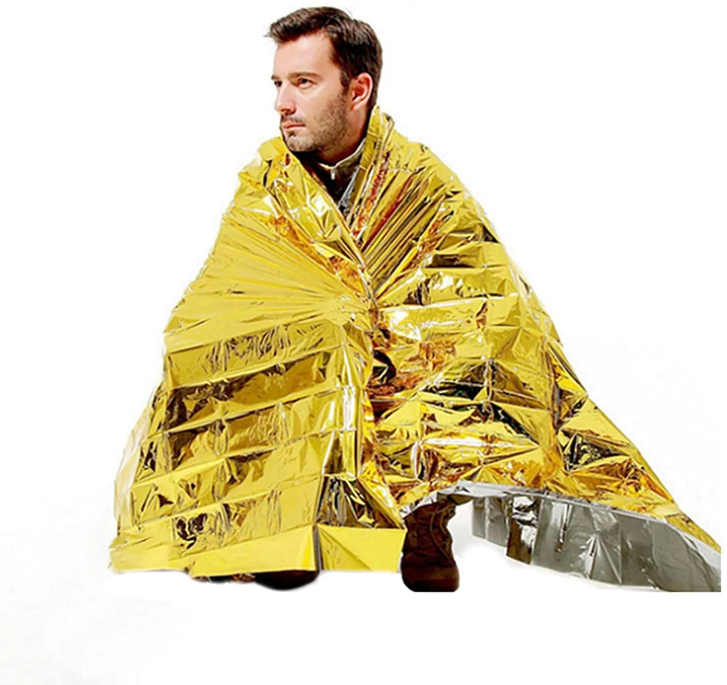 (210x160cm) Emergency Rescue Blanket Survival First Aid Thermal Blanket - Gold