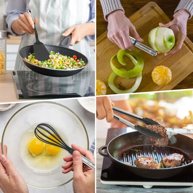 23-Piece: Lux Decor Collection Stainless Steel Nylon Cooking Utensils Set