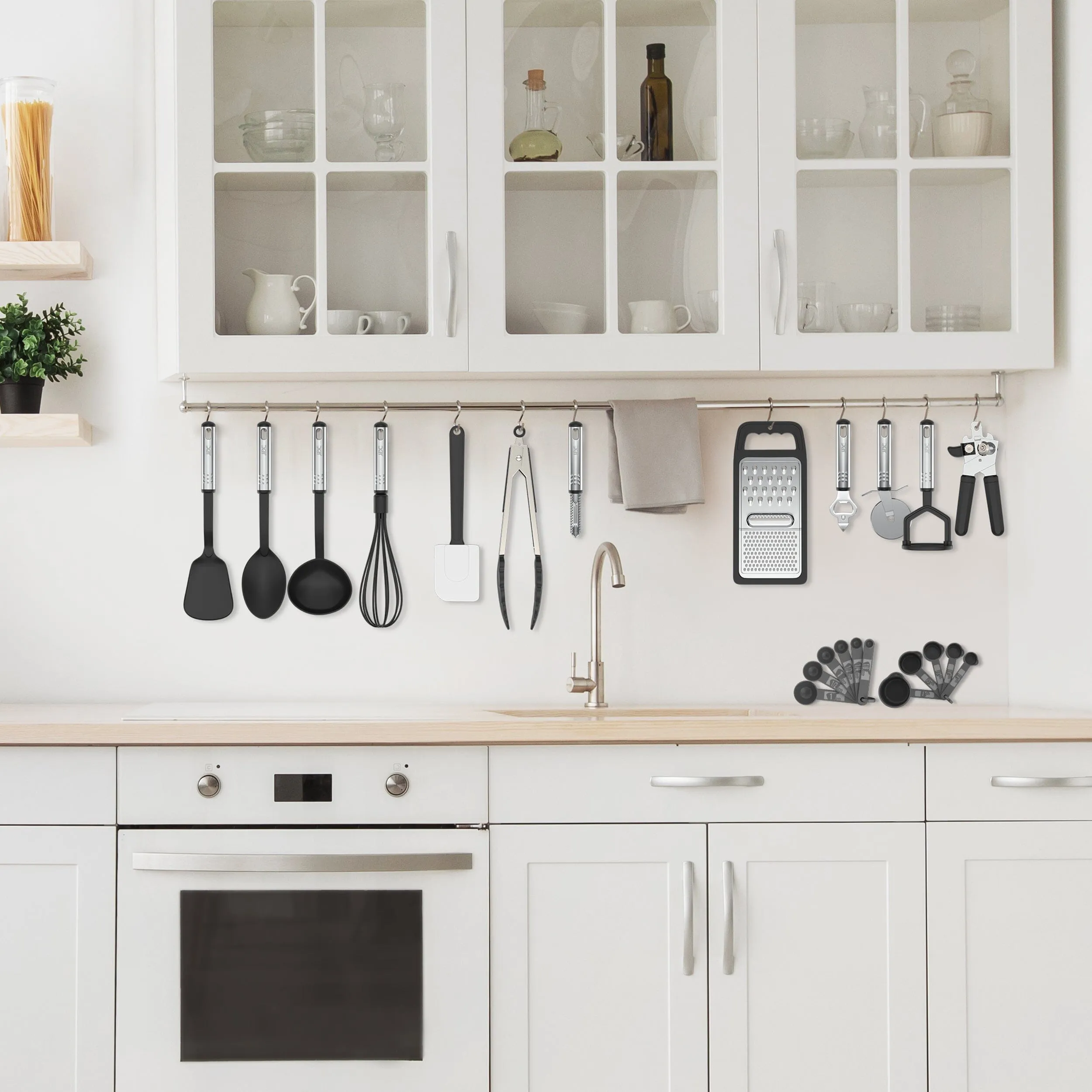 23-Piece: Lux Decor Collection Stainless Steel Nylon Cooking Utensils Set