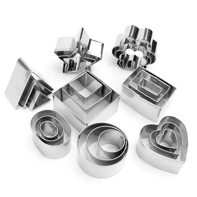 24-Piece: Stainless Steel Cookie Cutters Set