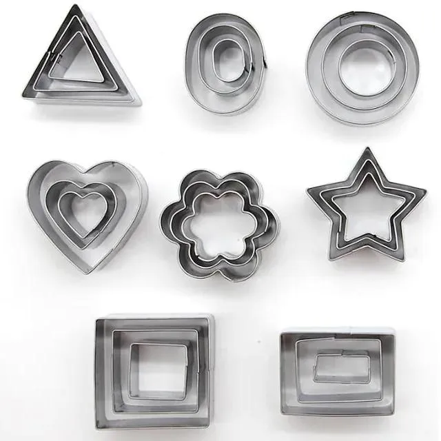 24-Piece: Stainless Steel Cookie Cutters Set